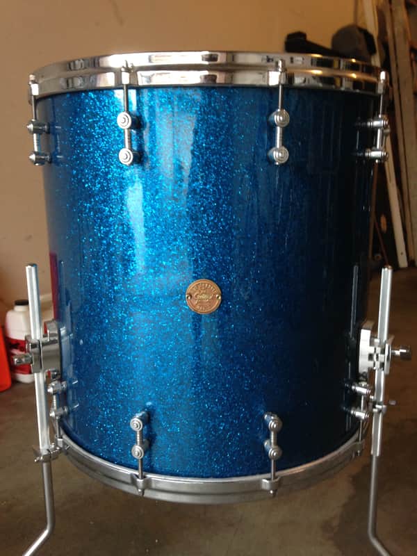 Last Price Drop - Gretsch New Classic Maple 18X18 Floor Tom Drum - Ocean Blue Sparkle image 1