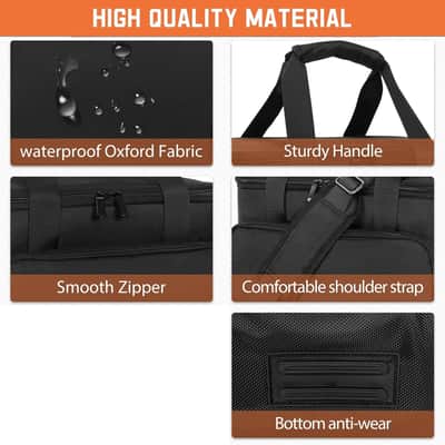 DJ Cable File Bag With Adjustable Dividers, Dj Gig Bag for Cables, Cords, DJ Gear, Sound Instrument and Accessories, Cable Organizer Bag 16L x 11W x 12H inch image 3