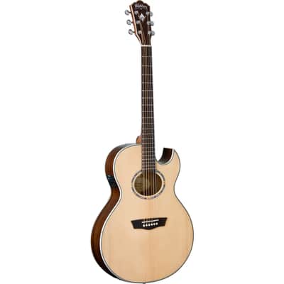Washburn EA20SNB Nuno Bettencourt Festival Series Thin Body Acoustic Electric Guitar, Natural image 2