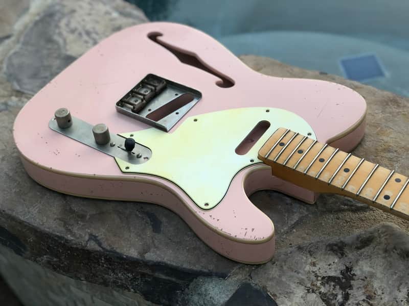 Real Life Relics Tele Telecaster Body F Hole Double Bound Aged