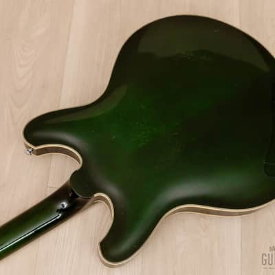 1968 Yamaha SA-70 Vintage Hollowbody Short Scale Bass Dark Green w/ Case image 14