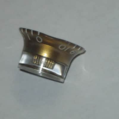 ONE very lite use genuine Gibson TONE (small print) knob from PRMK-030 set (only ONE TONE knob for sale / the other three knobs NOT included)  late 2000s or early 2010s - Knob is Gold with White Numbers & White Dashes (Gold Reflector w/ Small Black Print) image 5