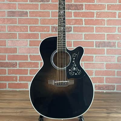 Takamine EF450C-TT TTB NEX Thermal Top Acoustic-electric Guitar - Transparent Black Burst image 1
