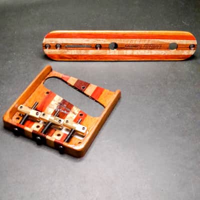 Hillbilly Guitars Custom Exotic Wood Fender Telecaster Bridge w Brass Comp Saddles image 1