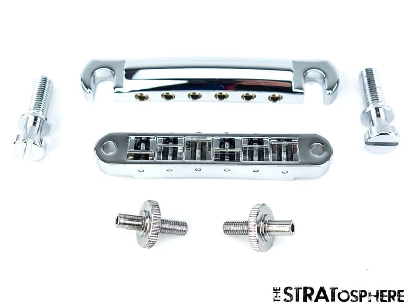 USED Gibson Tune-O-Matic Bridge Tailpiece Les Paul Studio Model Aluminum/Chrome image 1