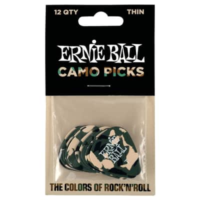 Ernie Ball Camouflage (Camo) Cellulose Guitar Picks, Thin, 12 Pack - 9221 image 3