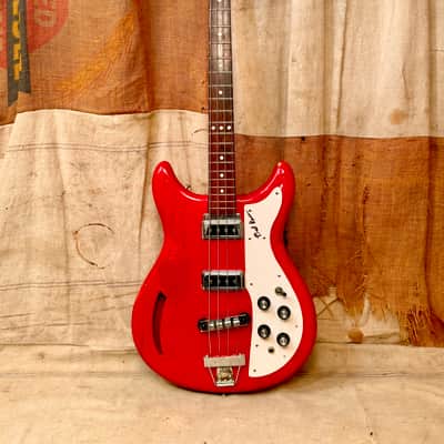 Kustom K-200 Bass Guitar 1968 - Transparent Red image 2