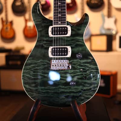 PRS SE Custom 24 Quilt Electric Guitar - Teal Black 4423 image 3
