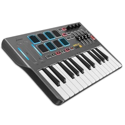 Professional Mini 25 Key USB MIDI Keyboard Controller With 8 Backlit Drum Pads Knobs control slider image 2