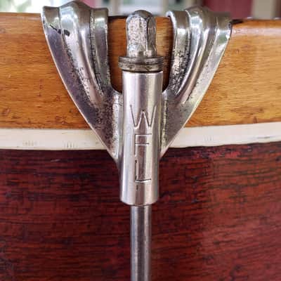 WFL Keystone 1955-59 Marching Snare 14x10 Single Tension Mahogany/Maple Restored Video image 9