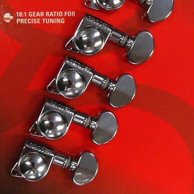 Grover Mini Rotomatic 406C6 Locking Tuning Machine, 6 In-Line, Chrome image 1