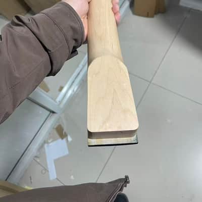 6 String Electric Guitar Neck, 24 Frets, Ebony Fretboard, Maple Neck, Black Headstock, Shark Fin/Triangle Inlay, Locking Nut Ready image 3