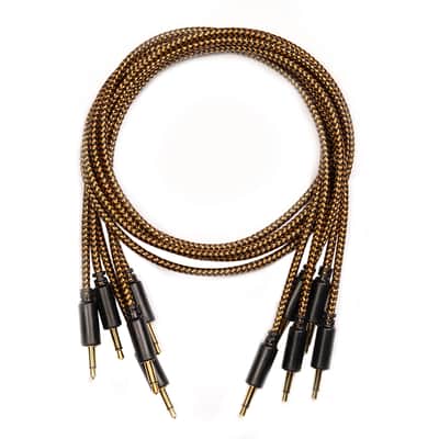 60cm (5 cables)- Eurorack Braided Patch Cables with Gold Plated Connectors 3.5mm Mono image 1