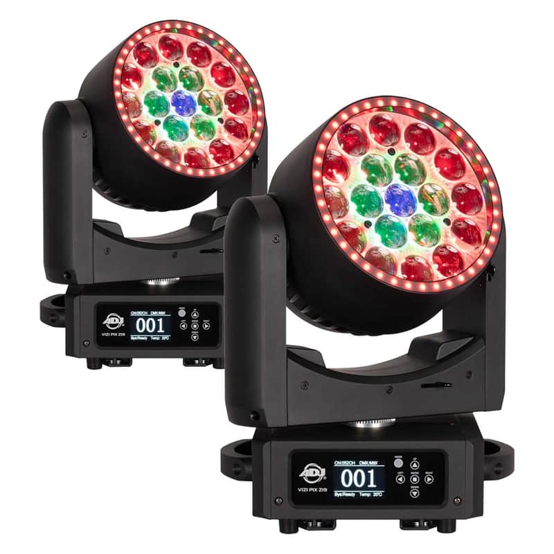 (2) American DJ Vizi Pix Z19 Moving head Wash Light Bundle image 1