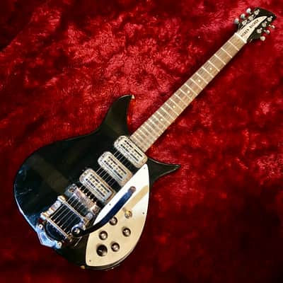 c.1977 Greco/Fujigen RG-750B MIJ Vintage Guitar Double Cuttaway“ Black” image 2
