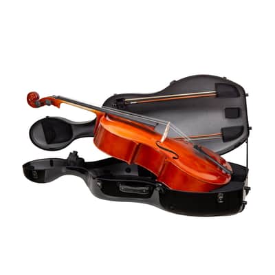 Crossrock Ultra Carbon Fiber Case fits 4/4 Full Size Cello, Super lightweight as 6 lb, with Protective Cover, TSA Lock -Gilded Black image 2