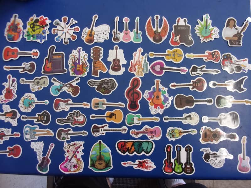 Lot of 57 Gloss Electric & Acoustic Guitar Decals Stickers #2 Case Candy Phone / lap top decor scrap booking etc image 1