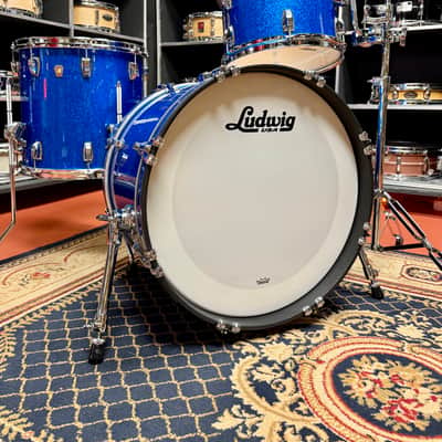 Ludwig Classic Maple Downbeat Outfit 8x12 / 14x14 / 14x20" Drum Set- Blue Sparkle image 14