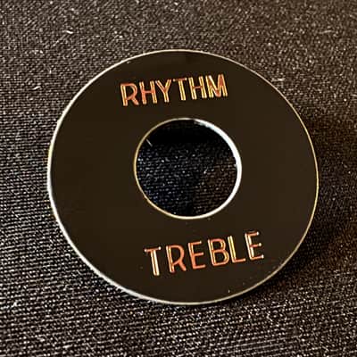 Gibson Custom Shop OEM Historic Black Beauty Poker Chip Switch Ring 1968 Black With Gold Lettering Non-Relic