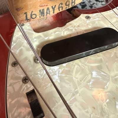 Fender Mustang Guitar with Rosewood Fretboard 1969 Competition Red image 3