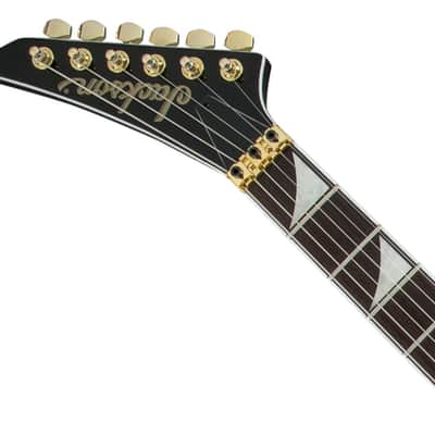 Jackson X Series Rhoads RRX24 Laurel FB Black with Yellow Bevels image 4
