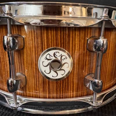 Sakae 14" x 5.5"  Special Mahogany Zebra Wood Snare Drum image 4