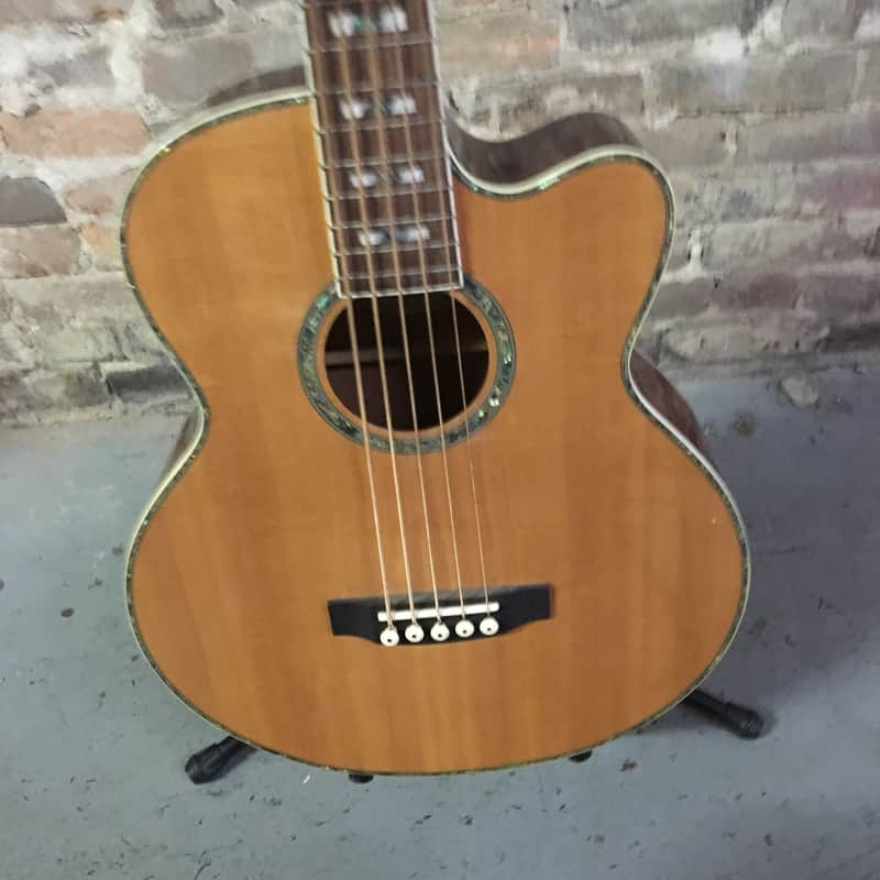 Ltd Xtone Natural Wood Acoustic Bass Guitar image 1