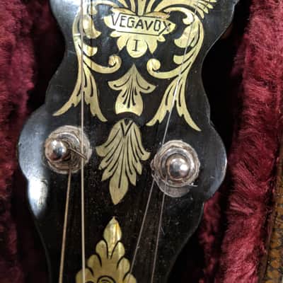 Vega Vox Tenor 4 string Banjo 1930's Gold pearloid image 6