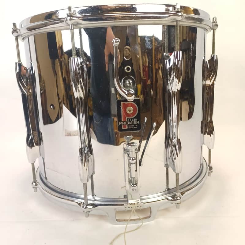 Premier 12x14" Marching Snare Drum Dual HIFI+Top-Parallel Throw-Off Chrome Shell image 1