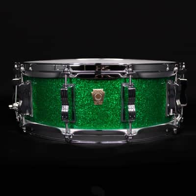 Ludwig 14" x 5" Classic Maple Snare Drum, Green Sparkle image 1
