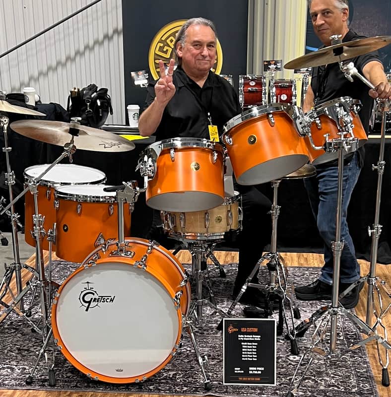 Gretsch USA Custom drum set. Special one-off for Nashville show. Satin Orange 10/12/13/14/16/20. Unique image 1