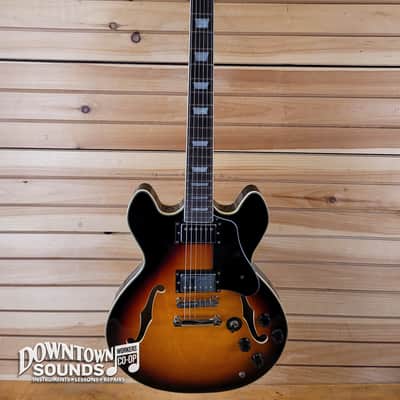 Firefly 335 Style Electric Guitar with Gig Bag - Vintage Sunburst, 7lbs 1oz image 2