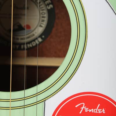 Fender Newporter Player Acoustic Electric Guitar Solid Spruce Top Surf Green image 4