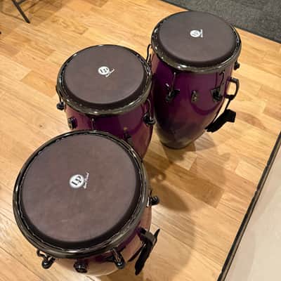 ~NEW!~ LP Latin Percussion Tony Succar Signature New Zealand Pine Quinto/Conga/Tumba Trio Set in Rainbow Lacquer with Black Nickel Hardware & Black Skyn Heads image 4