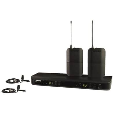Shure BLX188/CVL Dual-Channel Dual Lavalier Wireless Mic System, Includes 2x BLX1 Bodypack Transmitter, BLX88 Dual Channel Receiver, 2x CVL Centravers image 1