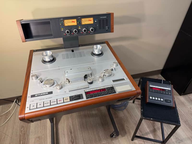 Studer A820 Master Recorder 1/4" 2-Track Tape Machine with Remote, Replacement Side Panels, Original Manual, and Service History– NEEDS NEW CAPACITORS image 1