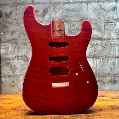 Warmtone CG Hss Strat Style Guitar Body Flamed Maple “Eclipse” 4.1lbs image 2