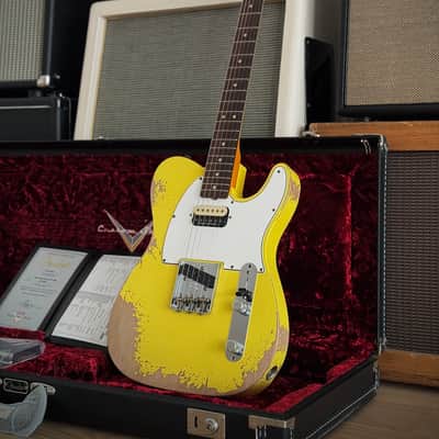Fender Custom Shop 1964 HS Tele Heavy Relic Grafitti Yellow, Aus Erstbesitz! Custom Color, SD Neck Humbucker uvm. 2021 - Grafitti Yellow Relic image 7