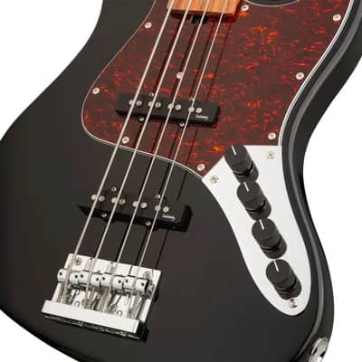 Sadowsky MetroExpress 21-Fret Vintage J/J Bass, Morado Fingerboard, Fretless, 4-String - Solid Black High Polish image 5