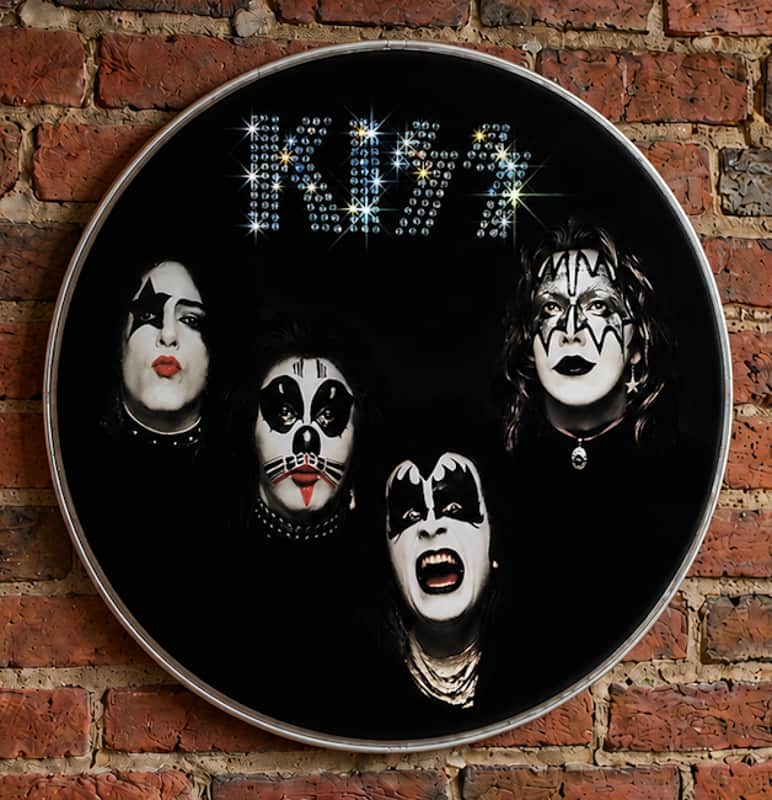 KISS, 22" Bass Drum Head, 1974 First Album, Gene, Paul, Ace, Peter, Wall Art image 1