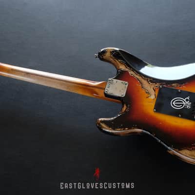 Fender Stratocaster Sunburst HSS Heavy Aged Relic by East Gloves Customs image 9