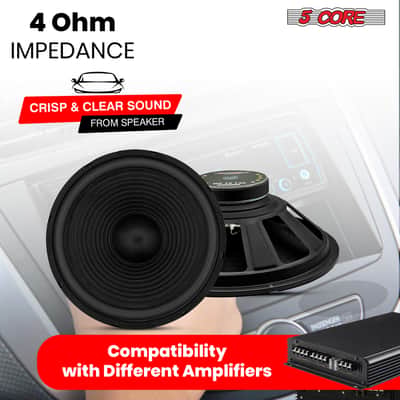 5 Core 15 Inch Car Woofer Audio 450W 4Ohm Deep Bass Replacement Subwoofer Component Loud Speaker image 6