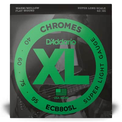 D'addario ECB80SL Daddario ECB80Sl Flat Wound Bass Guitar Strings (Super Light) (40-95) (Super Long Scale) image 1
