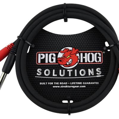 Pig Hog 3ft Dual 1/4" TS Mono Male Plug to 2-RCA Male Plug Audio Cable PD-R1403 image 2