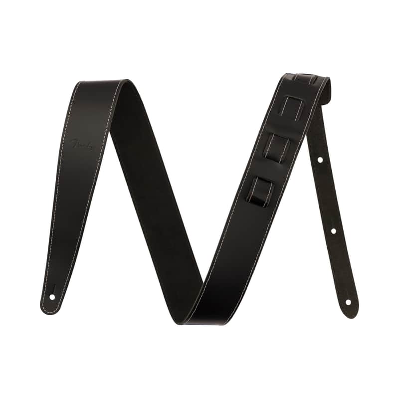 NEW Fender Essentials Leather Strap - Black image 1