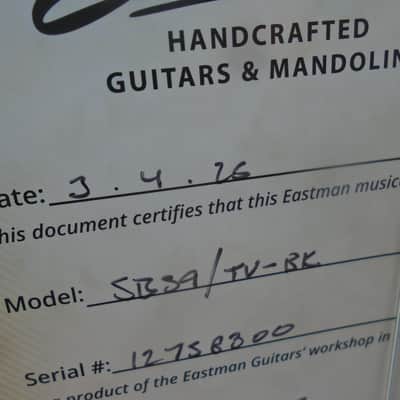 Eastman SB59/TV-BK w/case-store demo image 3
