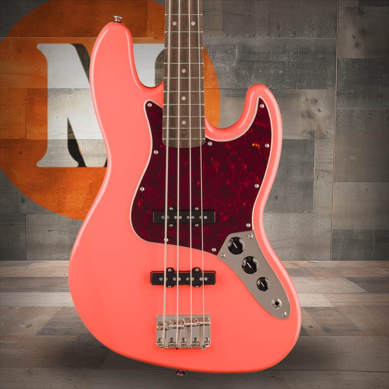 Squier Classic Vibe '60s Jazz Bass - Laurel Fingerboard - Tortoishell Pickguard - Tahitian Coral image 1