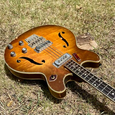 Vintage Harmony H-27 Mid 60’s Bass Guitar - Sunburst Flame Top image 22
