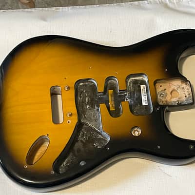 2004 USA Fender American Deluxe 50th Anniversary Stratocaster 2 Tone Sunburst 2TS Guitar Body 2 Post Tremolo Ready image 1
