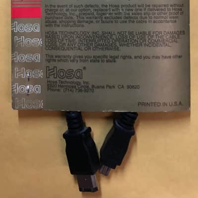 Hosa FIW-46-101.5 FireWire 400 Cable, 4-pin to 6-pin, 1.5 ft image 2